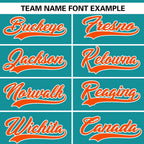 Custom Aqua Orange Gradient Side Personalized Star Pattern Authentic Baseball Jersey