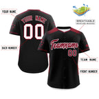 Custom Black Crimson Gradient Side Personalized Star Pattern Authentic Baseball Jersey