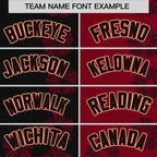 Custom Black Crimson Split Fashion Flower Graffiti Pattern Authentic Baseball Jersey
