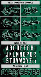 Custom Black Kelly Green Split Fashion Flower Graffiti Pattern Authentic Baseball Jersey