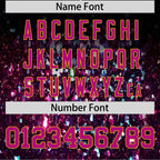 Custom Black Dark Pink Sparkle-Effect Pattern Gradient Fashion Authentic Baseball Jersey