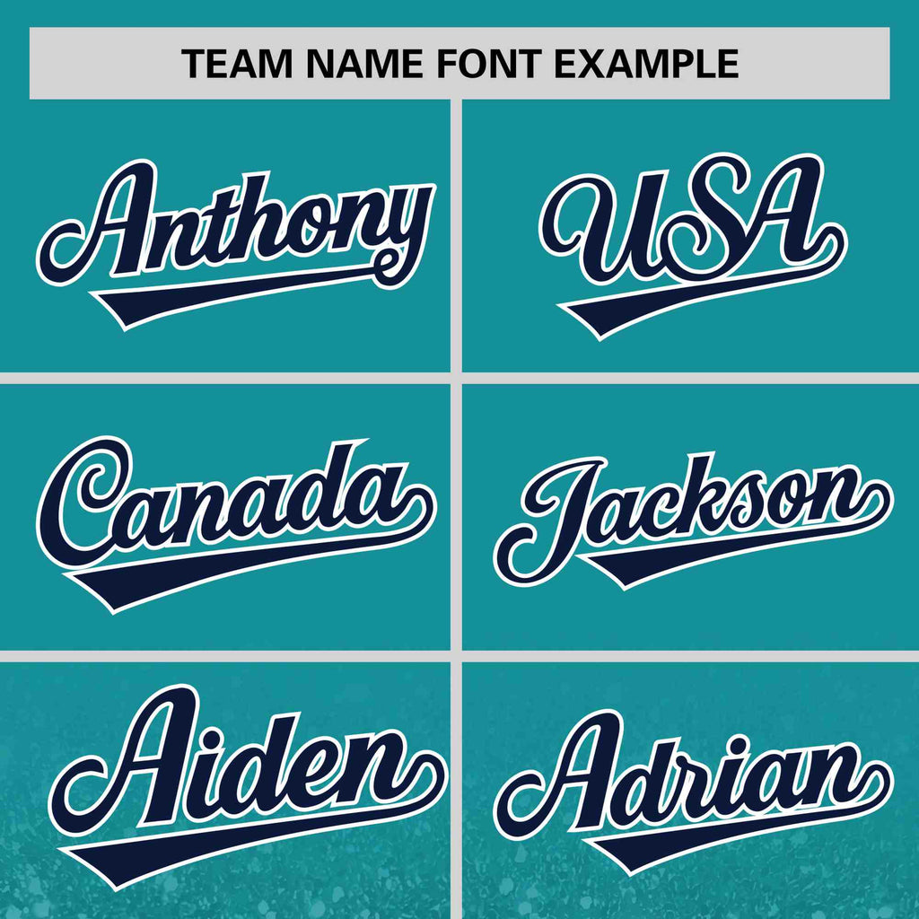 Custom Aqua Black Sparkle-Effect Pattern Gradient Fashion Authentic Baseball Jersey