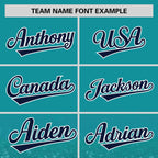 Custom Aqua Black Sparkle-Effect Pattern Gradient Fashion Authentic Baseball Jersey