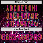 Custom Black Dark Pink Sparkle-Effect Pattern Gradient Fashion Authentic Baseball Jersey