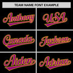 Custom Black Dark Pink Sparkle-Effect Pattern Gradient Fashion Authentic Baseball Jersey