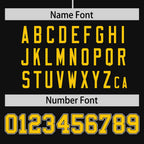 Custom Black Gold Personalized Phonetic Rhythm Authentic Baseball Jersey