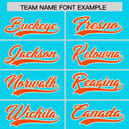 Custom Aqua Orange Personalized Phonetic Rhythm Authentic Baseball Jersey