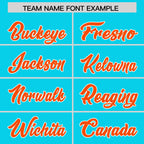 Custom Aqua Orange Personalized Phonetic Rhythm Authentic Baseball Jersey