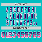 Custom Aqua Purple-Pink Personalized Gradient Font And Side Design Authentic Baseball Jersey