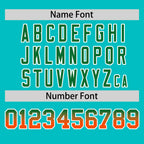 Custom Aqua Kelly Green-Orange Personalized Gradient Font And Side Design Authentic Baseball Jersey
