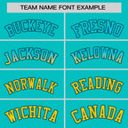 Custom Aqua Aqua-Gold Personalized Gradient Font And Side Design Authentic Baseball Jersey