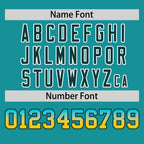 Custom Aqua Sky Blue-Gold Personalized Gradient Font And Side Design Authentic Baseball Jersey