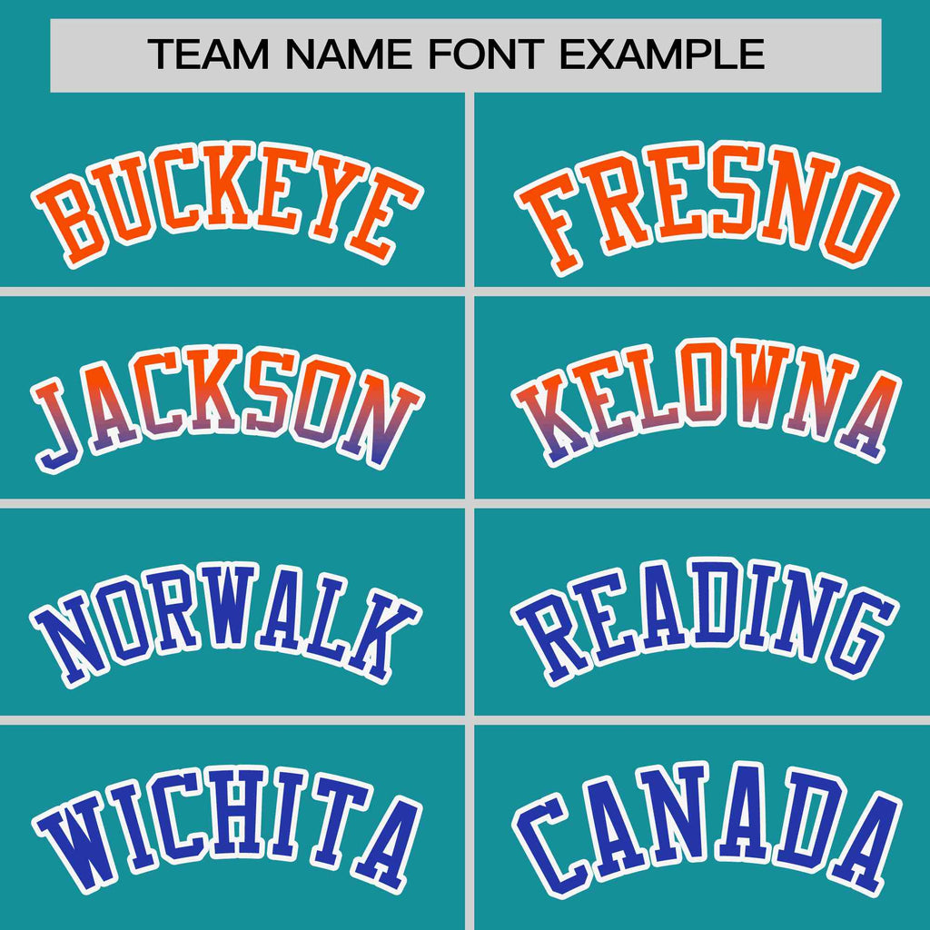 Custom Aqua Orange-Royal Personalized Gradient Font And Side Design Authentic Baseball Jersey