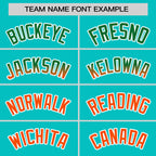 Custom Aqua Kelly Green-Orange Personalized Gradient Font And Side Design Authentic Baseball Jersey