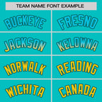 Custom Aqua Aqua-Gold Personalized Gradient Font And Side Design Authentic Baseball Jersey