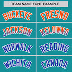 Custom Aqua Orange-Royal Personalized Gradient Font And Side Design Authentic Baseball Jersey