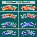 Custom Aqua Orange-Royal Personalized Gradient Font And Side Design Authentic Baseball Jersey