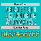 Custom Aqua Aqua-Gold Personalized Gradient Font And Side Design Authentic Baseball Jersey