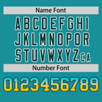 Custom Aqua Sky Blue-Gold Personalized Gradient Font And Side Design Authentic Baseball Jersey