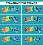 Custom Aqua LGBT Rainbow For Pride Month Raglan Sleeves Authentic Baseball Jersey