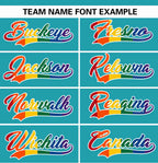 Custom Aqua LGBT Rainbow For Pride Month Raglan Sleeves Authentic Baseball Jersey