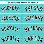 Custom Aqua Black-White Personalized Side Two-Tone Design Authentic Baseball Jersey