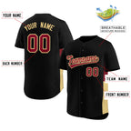 Custom Black Crimson-Khaki Personalized Side Two-Tone Design Authentic Baseball Jersey