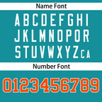 Custom Aqua Orange-White Personalized Side Two-Tone Design Authentic Baseball Jersey