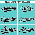 Custom Aqua Black-White Personalized Side Two-Tone Design Authentic Baseball Jersey