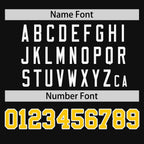 Custom Black Gold-White Stripe Fashion Raglan Sleeves Authentic Baseball Jersey