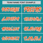 Custom Aqua Orange-White Stripe Fashion Raglan Sleeves Authentic Baseball Jersey