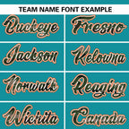 Custom Aqua Personalized Camo Font Authentic Baseball Jersey