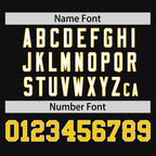 Custom Black Gold Personalized Raglan Sleeves Design Authentic Baseball Jersey