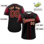Custom Black Crimson Personalized Raglan Sleeves Design Authentic Baseball Jersey