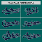 Custom Aqua Navy Personalized Raglan Sleeves Design Authentic Baseball Jersey