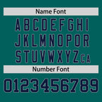 Custom Aqua Navy Personalized Raglan Sleeves Design Authentic Baseball Jersey