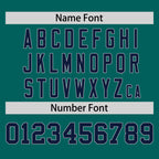 Custom Aqua Navy Personalized Raglan Sleeves Design Authentic Baseball Jersey
