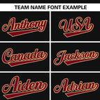 Custom Black Crimson-Khaki Stripe Fashion Raglan Sleeves Authentic Baseball Jersey