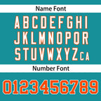 Custom Aqua Orange Stripe Fashion Raglan Sleeves Authentic Baseball Jersey