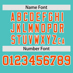 Custom Aqua Orange Personalized Gradient Side Design Authentic Baseball Jersey