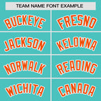 Custom Aqua Orange Personalized Gradient Side Design Authentic Baseball Jersey