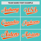 Custom Aqua Orange Personalized Gradient Side Design Authentic Baseball Jersey