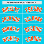 Custom Aqua Orange Personalized Raglan Sleeves Authentic Baseball Jersey