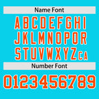 Custom Aqua Orange Personalized Raglan Sleeves Authentic Baseball Jersey