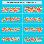 Custom Aqua Orange Personalized Raglan Sleeves Authentic Baseball Jersey