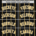 Custom Black Khaki Pinstripe Personalized Side Two-tone Authentic Baseball Jersey