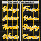 Custom Black Gold Pinstripe Personalized Side Two-tone Authentic Baseball Jersey