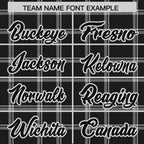 Custom Black Gray Personalized Plaid Design Authentic Baseball Jersey
