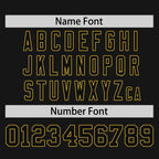 Custom Black Black-Gold Personalized Raglan Sleeves Authentic Baseball Jersey