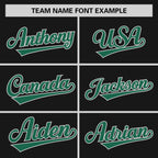 Custom Black Kelly Green-Gray Personalized Raglan Sleeves Authentic Baseball Jersey